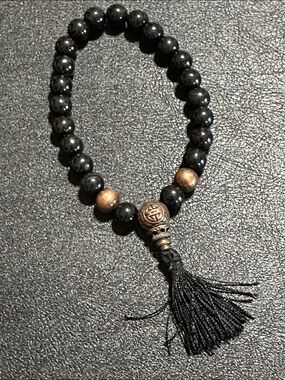 Japanese Style Buddhist Wrist Mala Natural Stone 8mm Beaded Stretch Bracelet